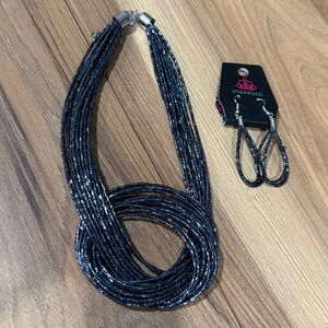 Paparazzi Black Seed Bead Necklace Set